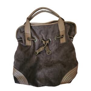 Faux suede hobo handbag tote